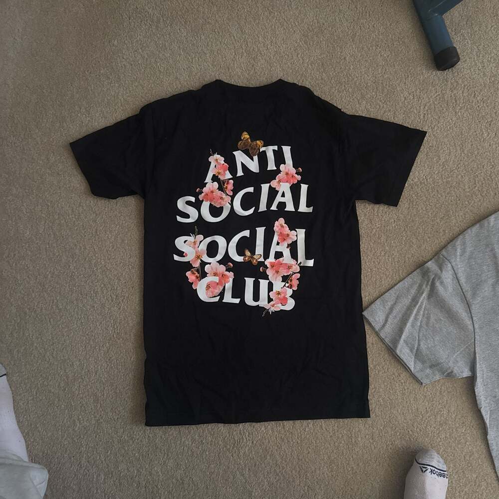 Anti Social Social Club Kkoch Black Floral Tee